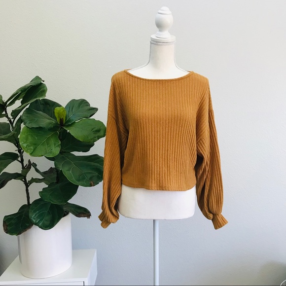 Sweaters - Mustard Yellow Crop Sweater
